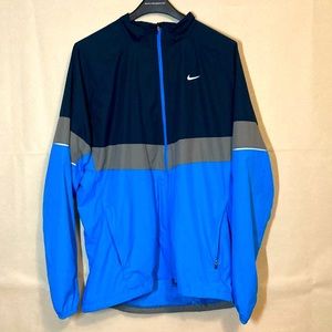 Nike Navy and Police Strobe Blue Reflective Windbreaker